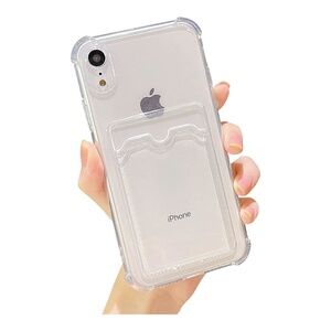 iPhone XR Clear Card Slot Shockproof Phone Case Includes Screen Protector